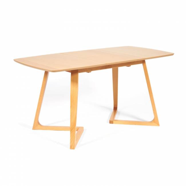 Стол раскладной Ваку/VAKU МДФ/бук, 80х120+40х75см, натуральный Натуральный основание бук, столешница мдф