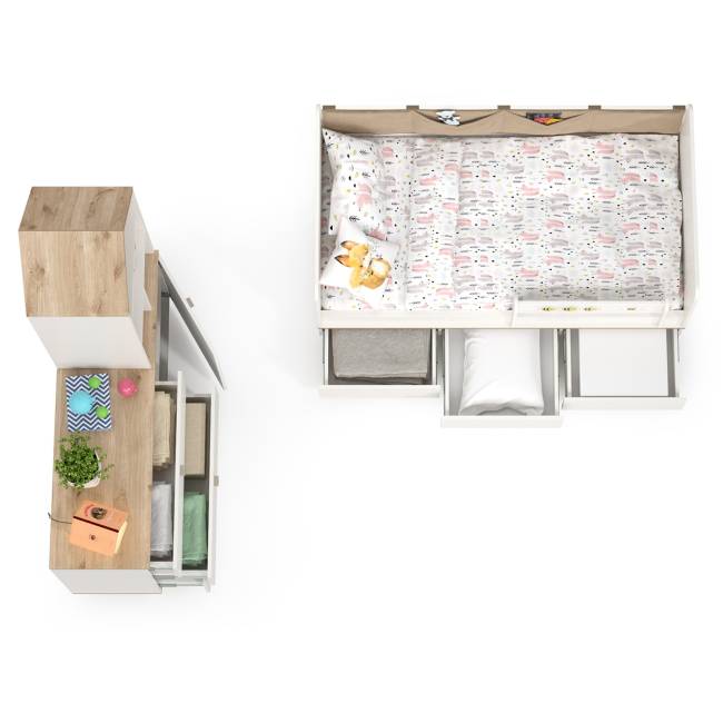 Мебель в детскую Эйп № 3 цвет белый/дуб белый Мебель в детскую Эйп № 3 цвет белый/дуб белый