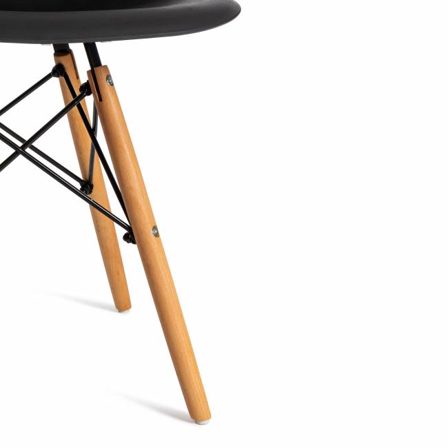 Стул CINDY (EAMES) (mod. 001) / 1 шт. в упаковке дерево бук/металл/сиденье пластик, 51x46x82.5см, черный/black черный/black дерево бук/металл/сиденье пластик