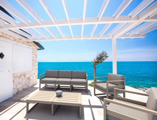 Комплект пластиковой мебели Mykonos XL бежевый, светло-коричневый