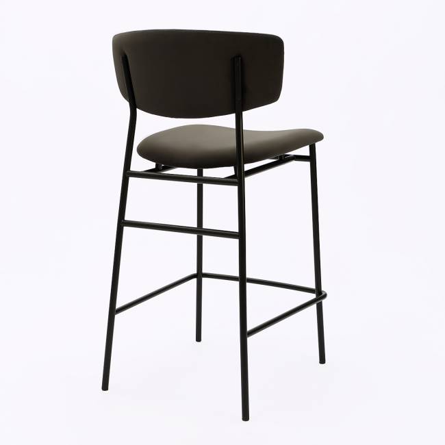 Дизайнерский полубарный стул Марко графит, черный металл Дизайнерский полубарный стул Марко графит, черный металл