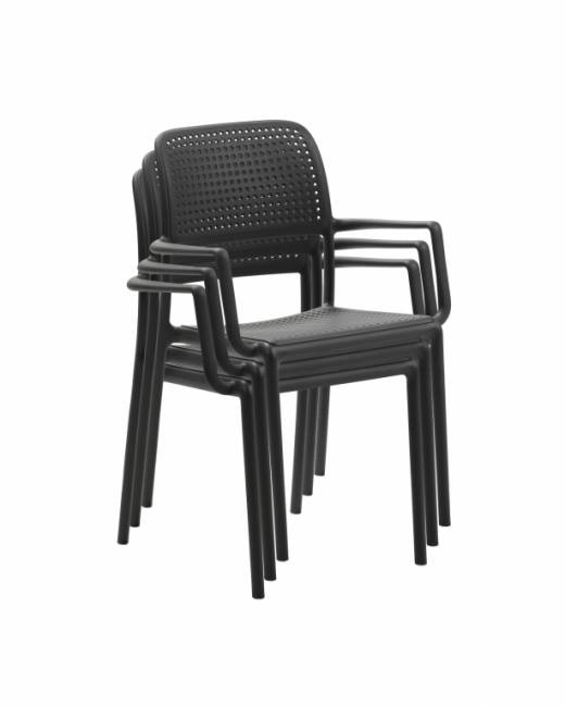 Кресло пластиковое Bora антрацит 585х570х860 мм