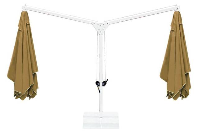 Зонт профессиональный двухкупольный Ø3х6 м Double Banana T бежевый Ø3000х6000 мм