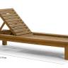 Шезлонг-лежак деревянный с матрасом Roova 2170х770х340 мм