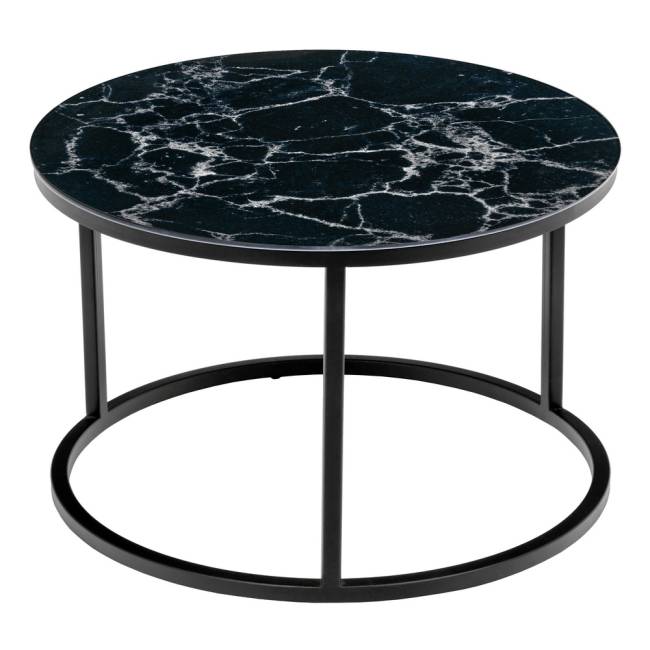 Набор кофейных столиков Tango чёрный мрамор с чёрными ножками, 2шт Набор кофейных столиков Tango чёрный мрамор с чёрными ножками, 2шт