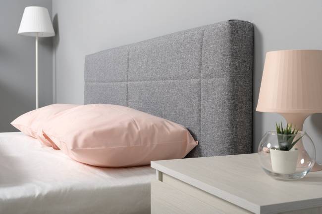 Двуспальная кровать с мягкой спинкой с основанием и двумя тумбочками Ника цвет ясень анкор светлый Двуспальная кровать с мягкой спинкой с основанием и двумя тумбочками Ника цвет ясень анкор светлый