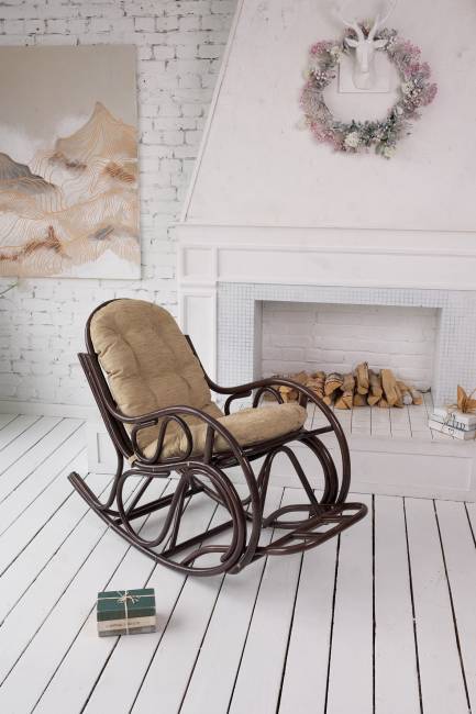 Кресло-качалка с подножкой (Браун)