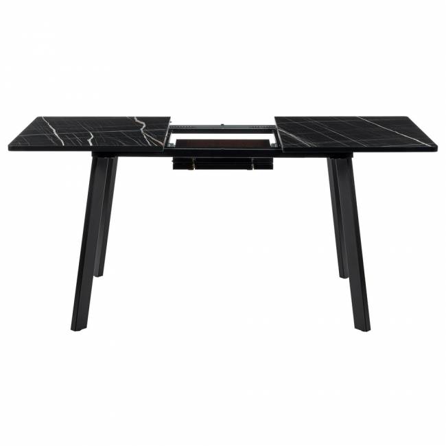 Стол Dublin раскладной 120-160х80х75 чёрный мрамор с чёрными ножками Стол Dublin раскладной 120-160х80х75 чёрный мрамор с чёрными ножками