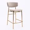 Дизайнерский полубарный стул Марко латте, основание золото
