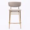 Дизайнерский полубарный стул Марко латте, основание золото