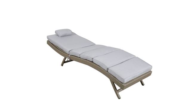 "Лиссабон" шезлонг из искусственного ротанга, цвет соломенный "Лиссабон" шезлонг из искусственного ротанга, цвет соломенный