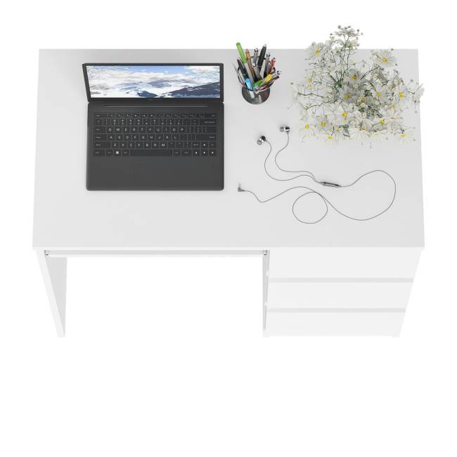 Стол компьютерный три ящика Мори МС-6 правый цвет белый Стол компьютерный три ящика Мори МС-6 правый цвет белый