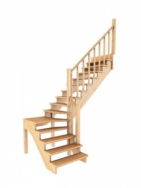 Деревянная лестница К-031м/3 Деревянная лестница К-031м/3