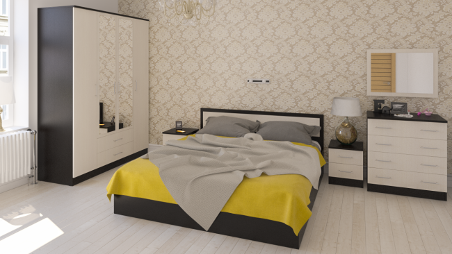 Шкаф 4-х створчатый Фиеста цвет венге/дуб лоредо