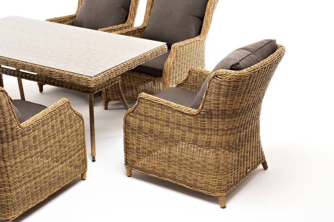 "Неаполь" обеденная группа плетеная из искусственного ротанга, цвет соломенный "Неаполь" обеденная группа плетеная из искусственного ротанга, цвет соломенный