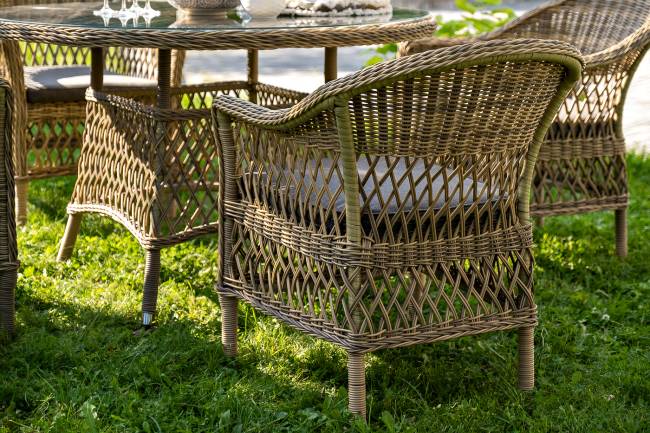 "Дольче" обеденная группа из искусственного ротанга, цвет соломенный "Дольче" обеденная группа из искусственного ротанга, цвет соломенный