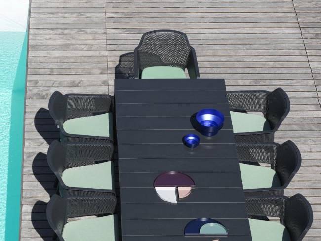 Стол пластиковый раздвижной Rio 140 Extensibile антрацит 1400-2100х850х760 мм