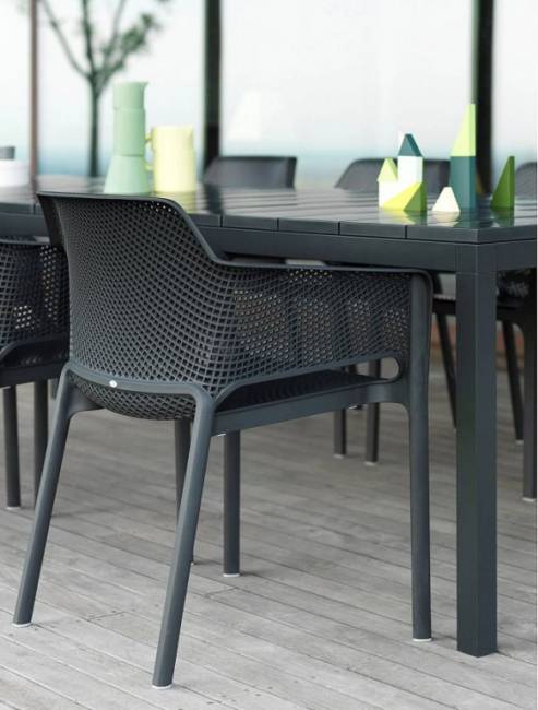 Стол пластиковый раздвижной Rio 140 Extensibile антрацит 1400-2100х850х760 мм