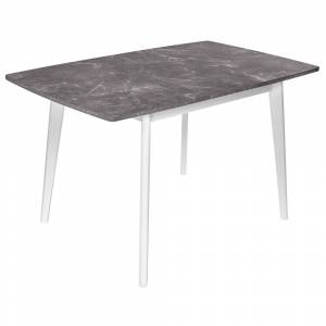 Стол Oslo раскладной 120-160x80x76см, Мрамор Сиена, белый