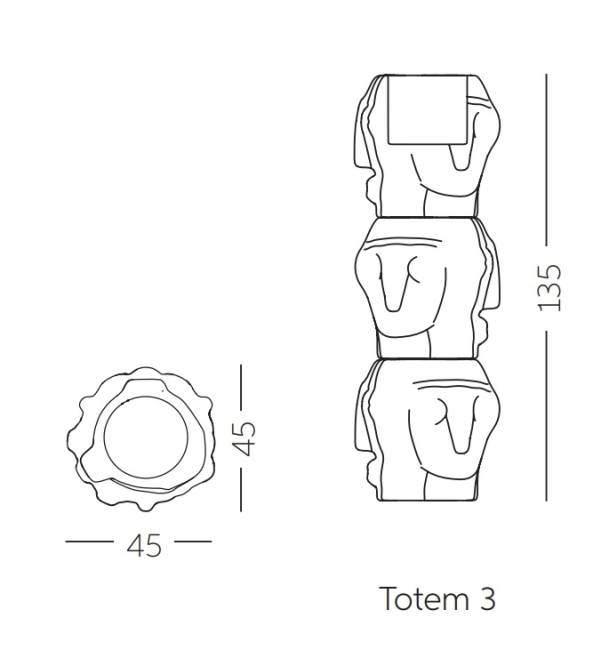 Кашпо из биопластика Threebu Totem Pot 3 Special 450х450х1350 мм Кашпо из биопластика Threebu Totem Pot 3 Special 450х450х1350 мм