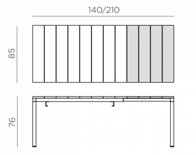 Стол пластиковый раздвижной Rio 140 Extensibile тортора 1400-2100х850х760 мм Стол пластиковый раздвижной Rio 140 Extensibile тортора 1400-2100х850х760 мм