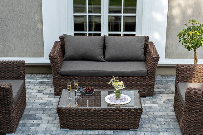 "Капучино Сингл" лаунж-зона из искусственного ротанга, цвет коричневый "Капучино Сингл" лаунж-зона из искусственного ротанга, цвет коричневый