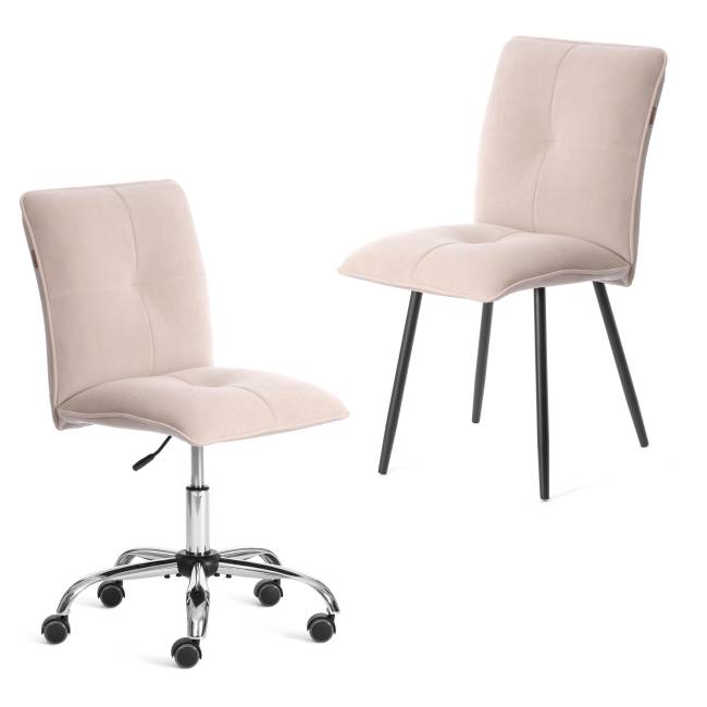 Комплект кресло+стул Свит/Sweet LT, велюр, бежевый/черный, 7 бежевый/черный флок Комплект кресло+стул Свит/Sweet LT, велюр, бежевый/черный, 7 бежевый/черный флок