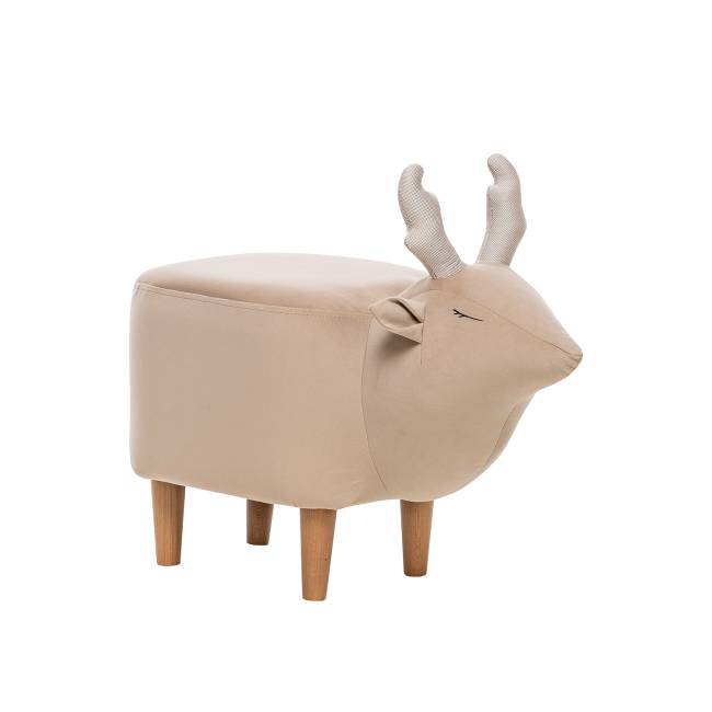 Пуф Leset Оленёнок V18 бежевый, компаньон Milos 02 белый Бук Пуф Leset Оленёнок V18 бежевый, компаньон Milos 02 белый Бук