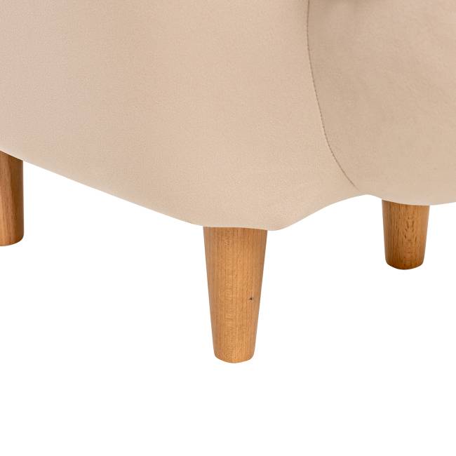 Пуф Leset Оленёнок V18 бежевый, компаньон Milos 02 белый Бук Пуф Leset Оленёнок V18 бежевый, компаньон Milos 02 белый Бук