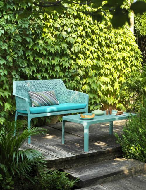 Диван пластиковый Net Bench ментоловый 1160х700х860 мм Диван пластиковый Net Bench ментоловый 1160х700х860 мм