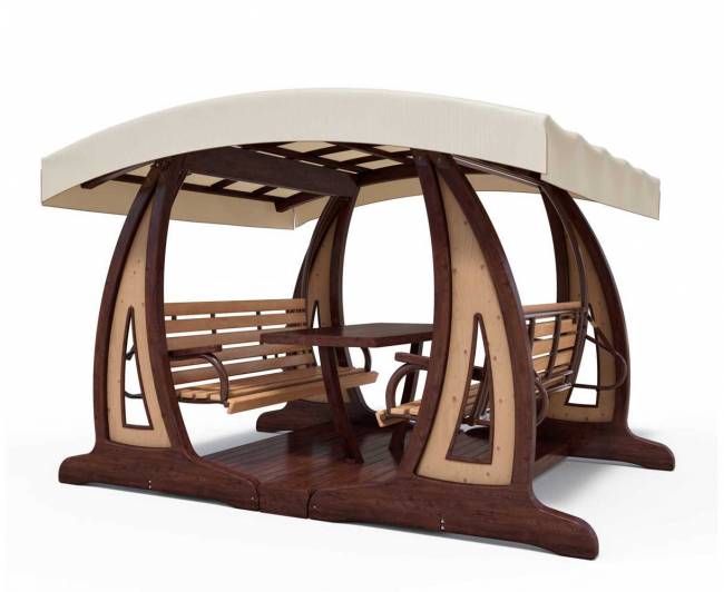 Качели садовые "Валенсия Х2" Премиум (лиственница) Качели садовые "Валенсия Х2" Премиум (лиственница)