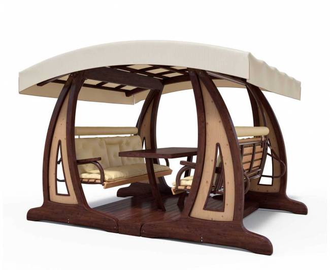 Качели садовые "Валенсия Х2" Премиум (лиственница) Качели садовые "Валенсия Х2" Премиум (лиственница)