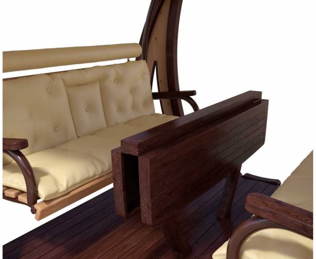 Качели садовые "Валенсия Х2" Премиум (лиственница) Качели садовые "Валенсия Х2" Премиум (лиственница)