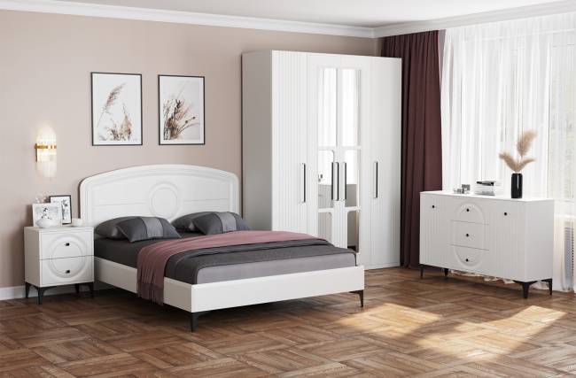 Кровать Валенсия 11.36.01 цвет белый шагрень