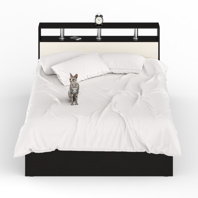 Кровать 1400 Камелия + две тумбы цвет венге/дуб лоредо Кровать 1400 Камелия + две тумбы цвет венге/дуб лоредо