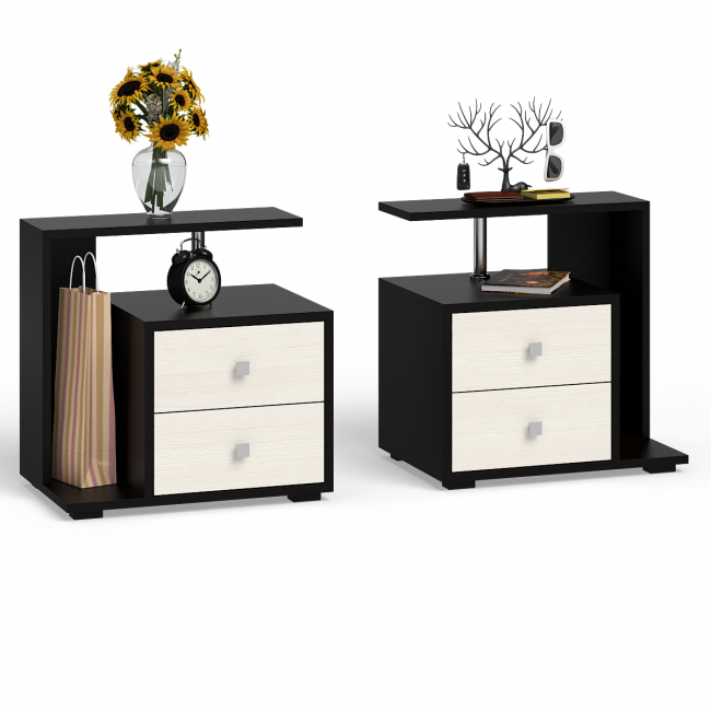 Кровать 1400 Камелия + две тумбы цвет венге/дуб лоредо Кровать 1400 Камелия + две тумбы цвет венге/дуб лоредо