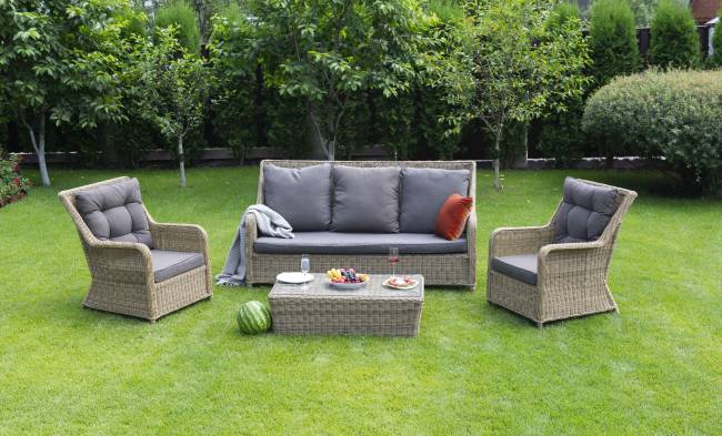 "Гляссе" лаунж-зона из искусственного ротанга, цвет соломенный "Гляссе" лаунж-зона из искусственного ротанга, цвет соломенный