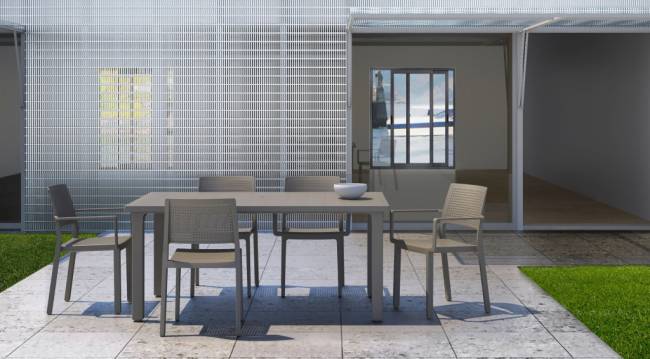 Стол пластиковый обеденный Ercole тортора 1700х1000х750 мм Стол пластиковый обеденный Ercole тортора 1700х1000х750 мм