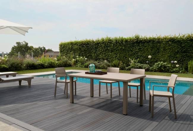 Стол пластиковый обеденный Ercole тортора 1700х1000х750 мм Стол пластиковый обеденный Ercole тортора 1700х1000х750 мм