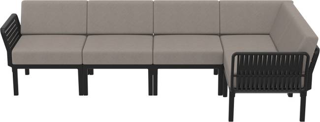 Комплект пластиковой мебели Portofino Lounge Corner черный, светло-коричневый Комплект пластиковой мебели Portofino Lounge Corner черный, светло-коричневый