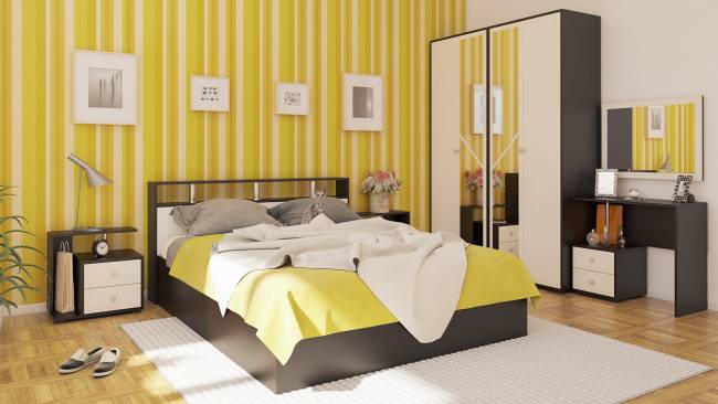 Кровать Камелия 1600 цвет венге/дуб лоредо Кровать Камелия 1600 цвет венге/дуб лоредо