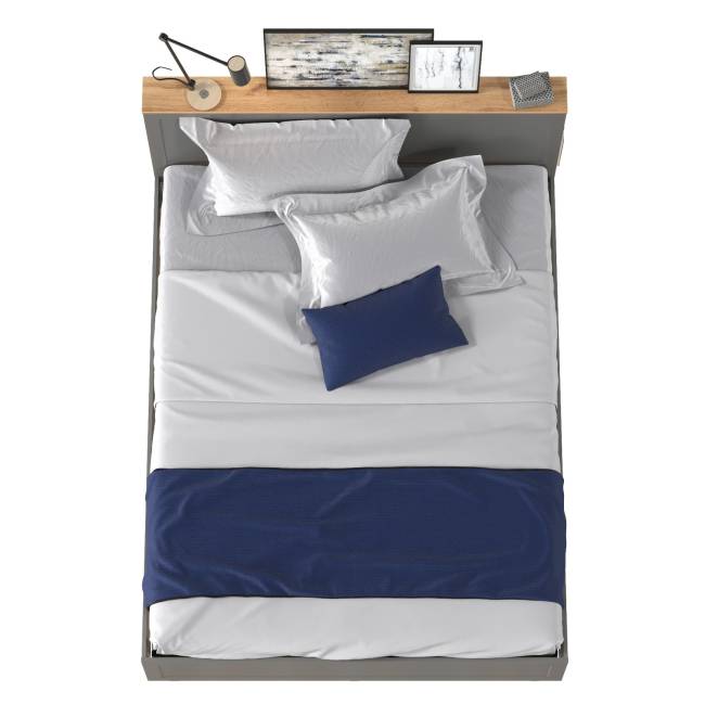 Двуспальная кровать Остин 1600 с ортопедическим основанием цвет серый графит/дуб крафт золотой