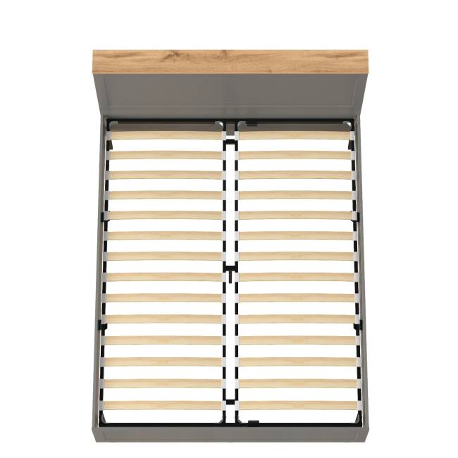 Двуспальная кровать Остин 1600 с ортопедическим основанием цвет серый графит/дуб крафт золотой