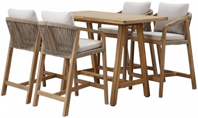 Комплект барной мебели Rimini натуральный, бежевый Комплект барной мебели Rimini натуральный, бежевый