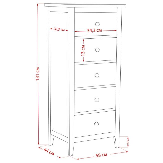 Leset Комод "Мира-5" (Комод 05) Чёрный