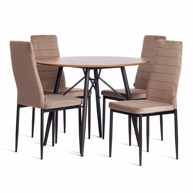 Стул Изи/Easy (мод.JSC02-1)/1 шт. в упаковке металл, флок, 41х52х96см, бежевый HLR8/черный бежевый металл, флок