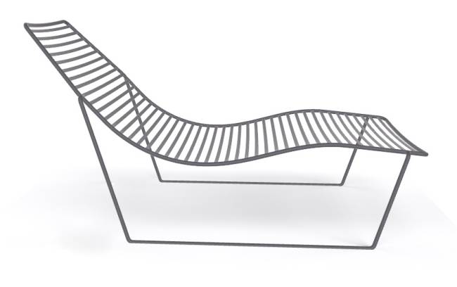 Шезлонг-лежак металлический Link Lounge серый 1530х710х820 мм