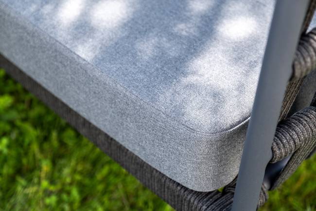 "Диего" лаунж-зона 4-местная плетеная из роупа (веревки), каркас алюминиевый темно-серый, роуп темно-серый "Диего" лаунж-зона 4-местная плетеная из роупа (веревки), каркас алюминиевый темно-серый, роуп темно-серый