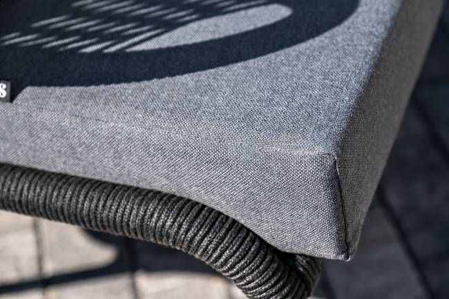 "Милан" лаунж-зона 4-местная плетеная из роупа (веревки), каркас алюминиевый темно-серый, роуп темно-серый "Милан" лаунж-зона 4-местная плетеная из роупа (веревки), каркас алюминиевый темно-серый, роуп темно-серый