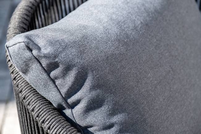 "Милан" лаунж-зона 4-местная плетеная из роупа (веревки), каркас алюминиевый темно-серый, роуп темно-серый "Милан" лаунж-зона 4-местная плетеная из роупа (веревки), каркас алюминиевый темно-серый, роуп темно-серый